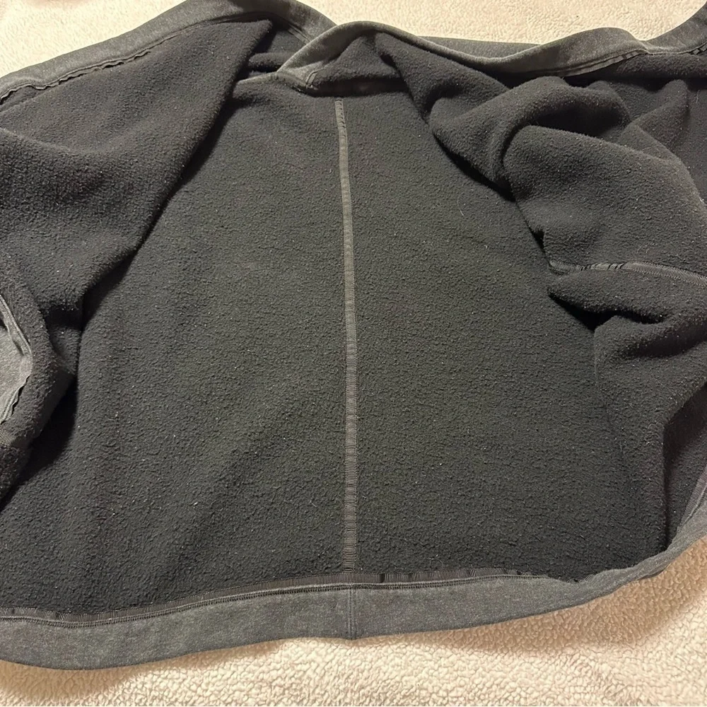 Lululemon It Makes Two Wrap Heathered Black Gray Fleece Open Front